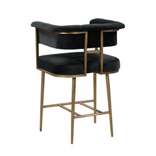 ASTRID VELVET GREY COUNTER STOOL
