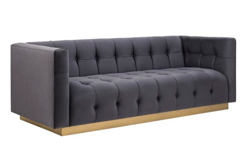 ROMA GREY VELVET SOFA