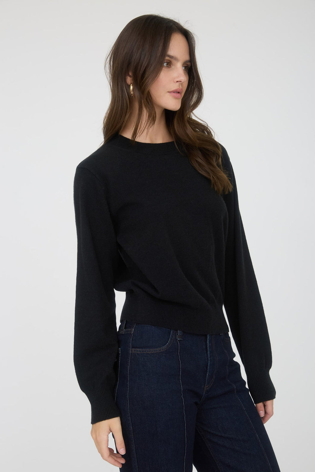Crewneck Long Sleeve Solid Pullover Knit Sweater
