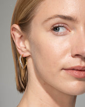 Gold Crystal Pave Hoop Earring