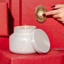 VOLCANO SIGNATURE JAR WHITE MERCURY ETCHED CANDLE