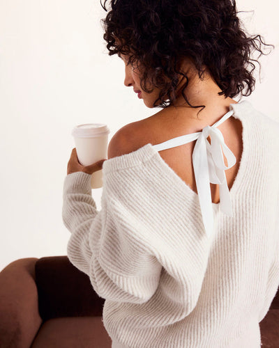 Stassi Satin Tie Sweater