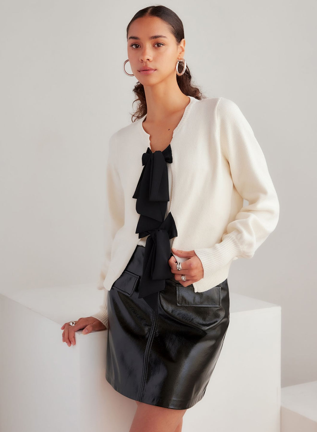 Dena Ribbon Tie Sweater