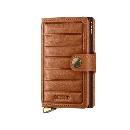 PREMIUM MINIWALLET EMBOSS LINES COGNAC