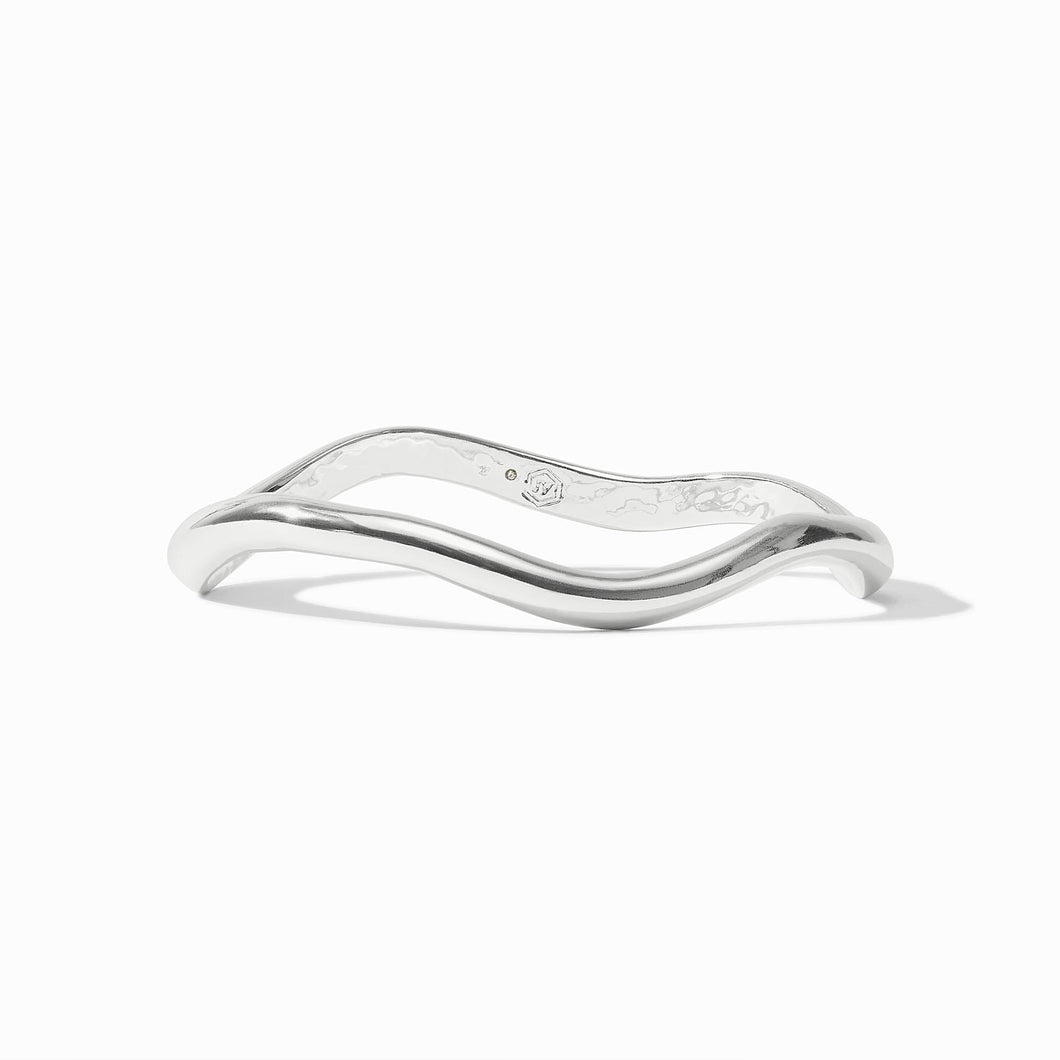 Wave Silver Bangle-Small