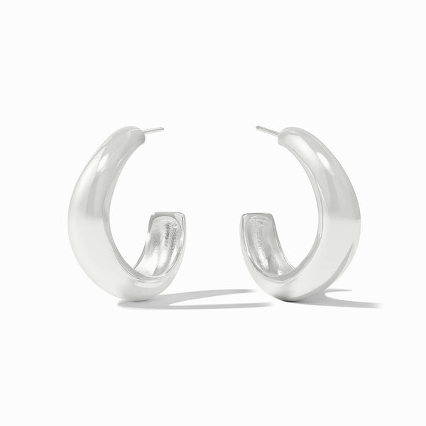 Wave Silver Hoop-Medium