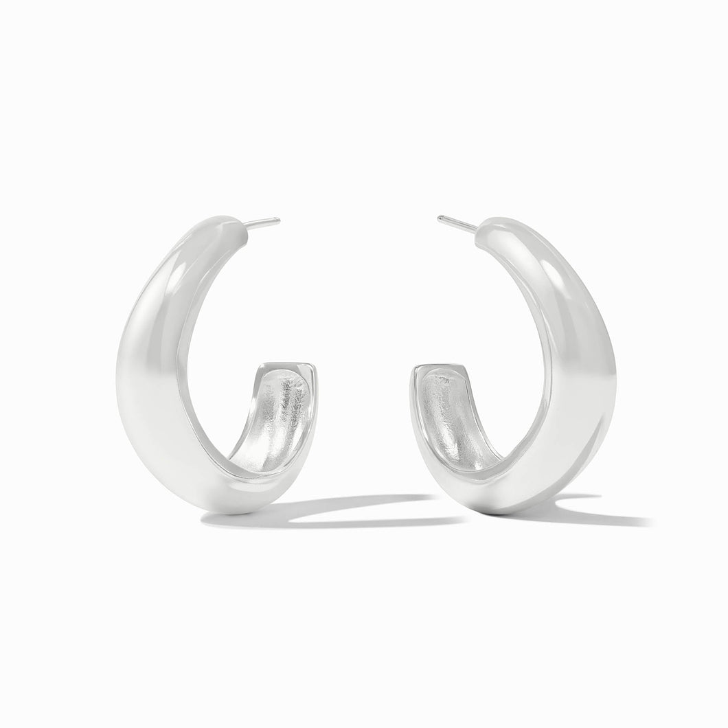Wave Silver Hoop-Medium