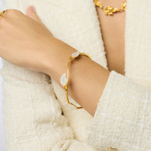 Willow Mother of Pearl Stone Bangle-Medium