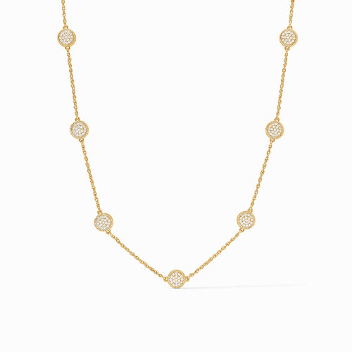 Windsor Gold Pave CZ Delicate Station Necklace