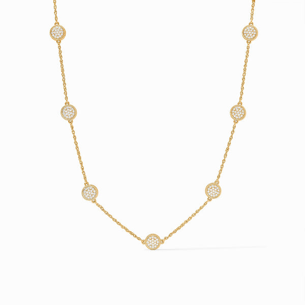 Windsor Gold Pave CZ Delicate Station Necklace