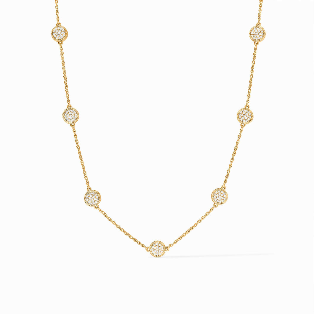 Windsor Gold Pave CZ Delicate Station Necklace