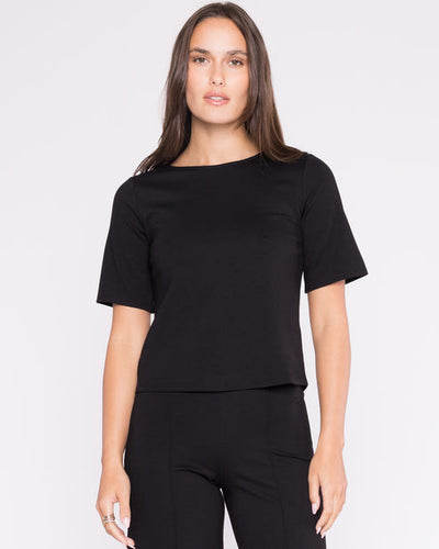 Ponte Knit Short Sleeve Top