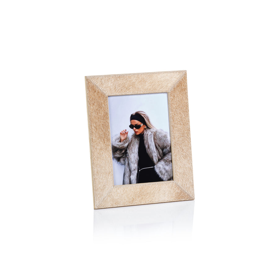 Corviglia Hair On Hide 5x7 Tan Leather Frame