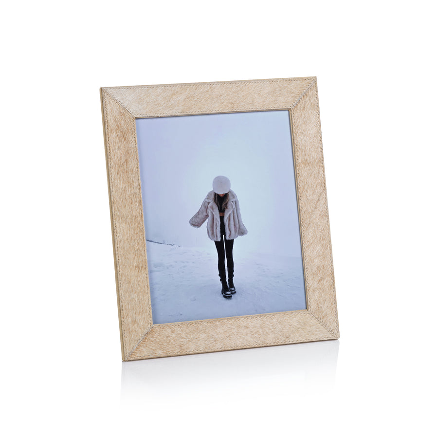 Corviglia Hair On Hide 8x10 Tan Leather Frame
