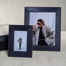 Corviglia Hair On Hide 8x10 Navy Leather Frame