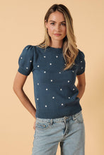Polka Dot Short Sleeve Sweater