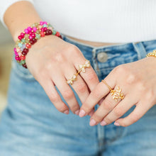 Large Adjust Pave Bow Ring