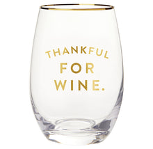 Thankful For Wine Stemless Wine Glass