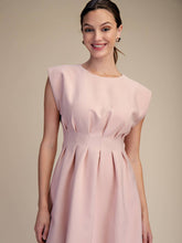 Round Neck Pleated Midi Dress