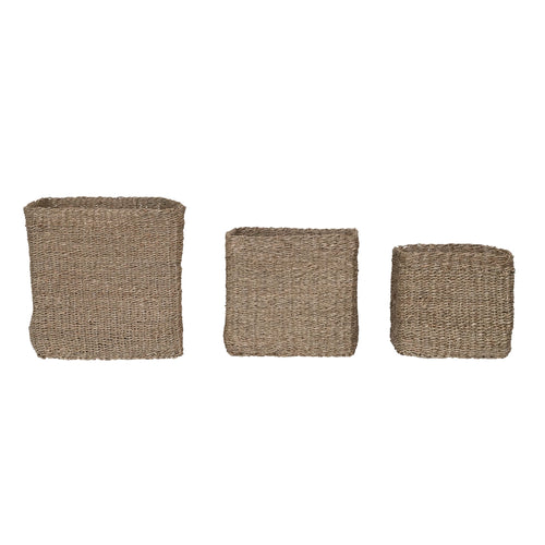 Hand-Woven Seagrass Basket, Small