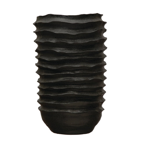 STONEWARE RIPPLE FLOOR VASE
