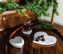 MARBLE HEART COASTERS S/4