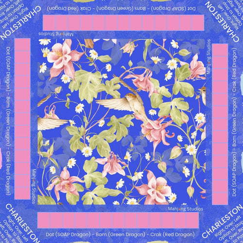 Blue Songbird Mahjong Mat