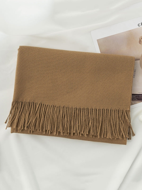 Khaki Tasseled Scarf