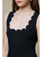 Scallop Square Neck A Line Mini Dress