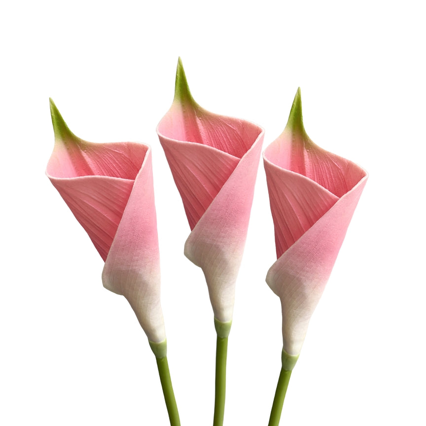 pink and white calla lily PINK CALLA LILY STEM- SET OF 3