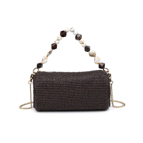Rachel Chocolate Straw Clutch