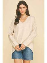 V Neck Exposed Seam Sweater