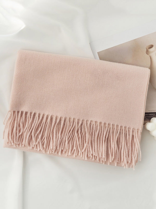 Pink Tasseled Scarf