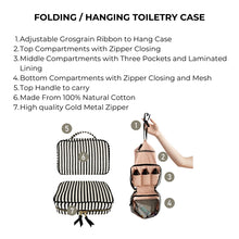 Striped Folding Hanging Toiletry Case