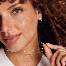 The Pink Pearl Delicate Gold Station Necklace