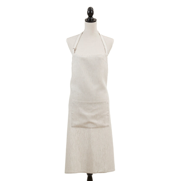 Natural Linen Blend Striped Apron