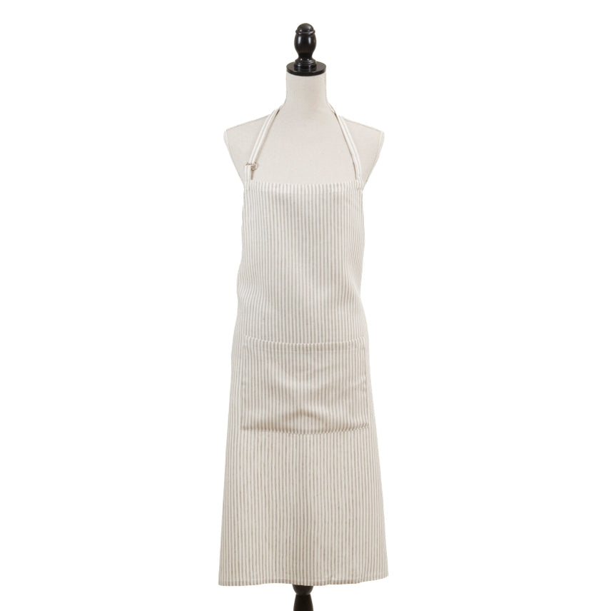 Natural Linen Blend Striped Apron