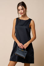 Beaded Detail Satin Sleeveless Dress