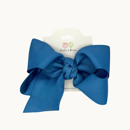 Blue Straight Edge Boutique Medium Bow