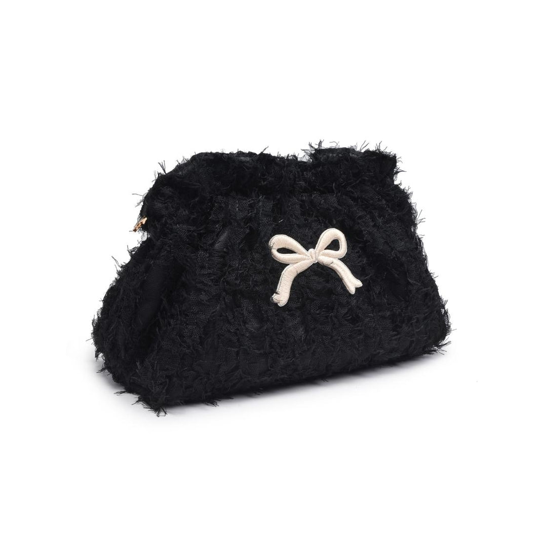 Fluffette Black Cream Cosmetic Pouch
