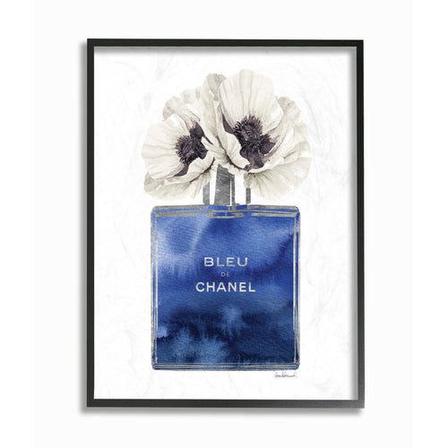 Fashion Designer Perfumen Blue Flower Watercolor 16x20
