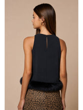 Feather Trim Sleeveless Top
