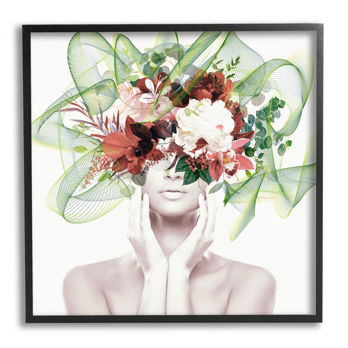 Conceptual Flower Face Woman 24x24