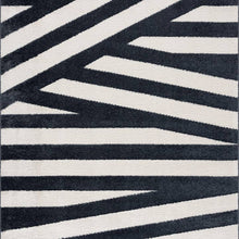 NUEVO BLACK WHITE PINSTRIPE RUG 6'X9'