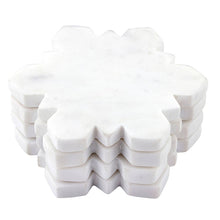 Snowflake Marble Coasters, Set of 4