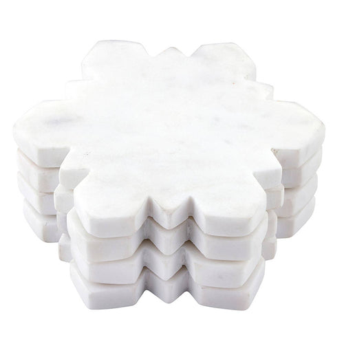 Snowflake Marble Coasters, Set of 4
