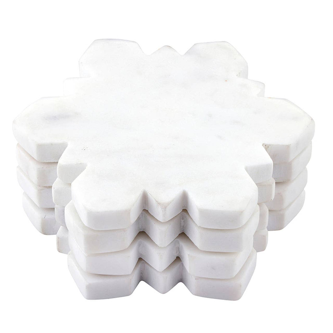 Snowflake Marble Coasters, Set of 4