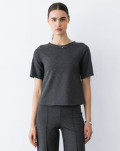 Ponte Knit Short Sleeve Extended Top
