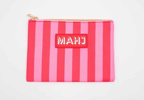Premium Mahjong Card and Accessory Bag-Pink/Red