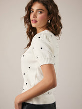 Polka Dot Short Sleeve Sweater